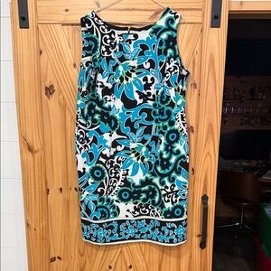 dressbarn Black and Blue Floral Mini Dress
